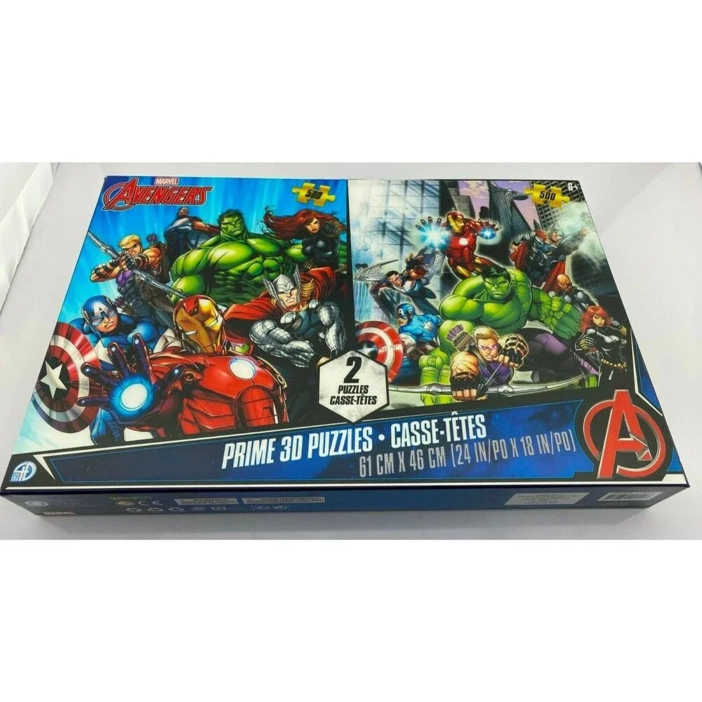 Marvel Avengers Prime 3D two puzzles of 500 pieces each. New. 24x18 inches